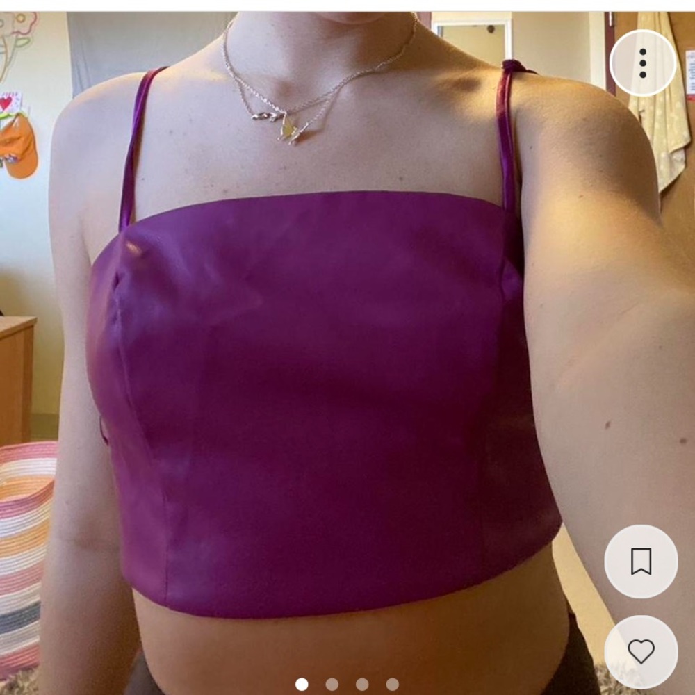 purple leather top